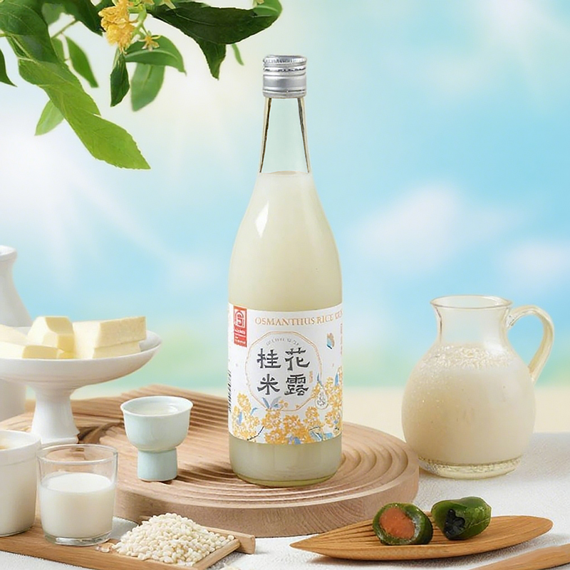 苏州桥桂花米露蜜桃米酒糯米酒甜酒酿瓶装苏州特产女生低度酒微醺