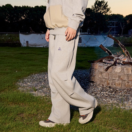 又见高山MetaMount CITY 针织阔腿宽松垂感直筒运动卫裤新品