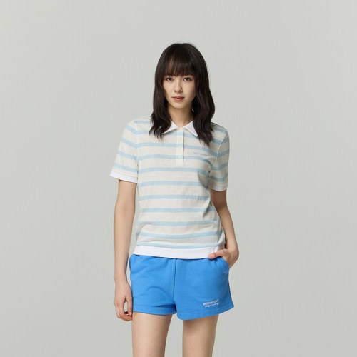 又见高山MetaMount「云织」 仿麻感肌理条纹短袖T恤POLO衫26新品