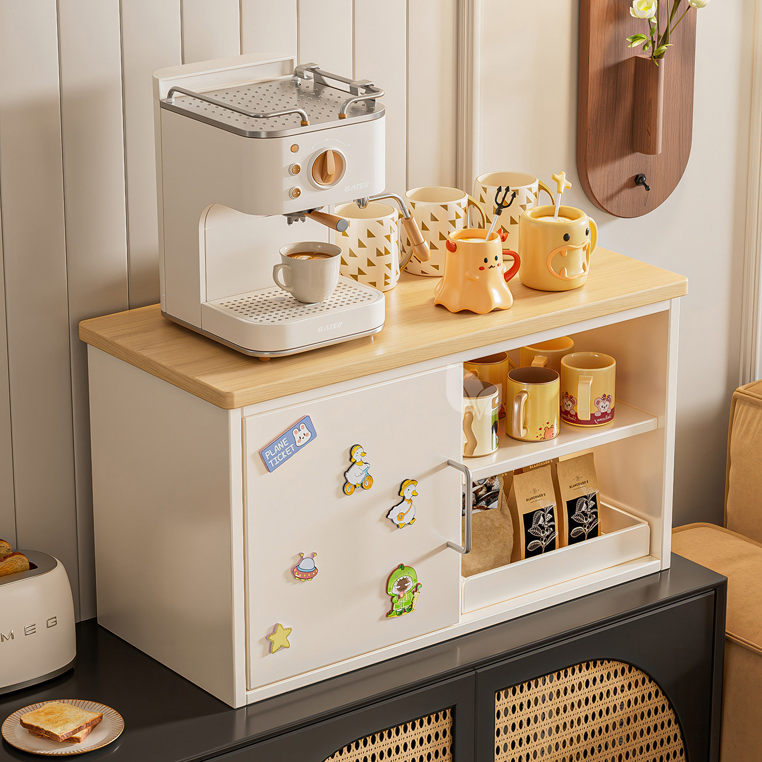 轻奢水杯收纳置物架双层茶杯架茶具玄关收纳架家用桌面托盘放杯子