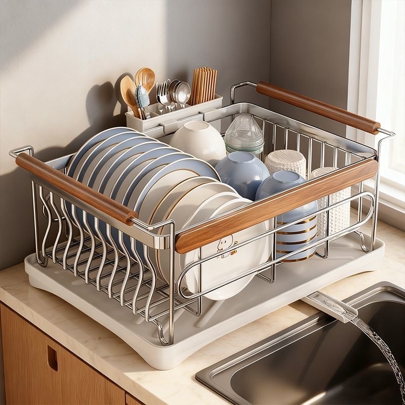 304不锈钢沥水篮厨房台面置物架碗碟架收纳架碗盘子碗筷碗架家用
