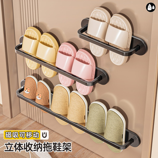 拖鞋挂架入户门后磁吸鞋架防盗门上挂架空间利用神器置物架拖鞋架