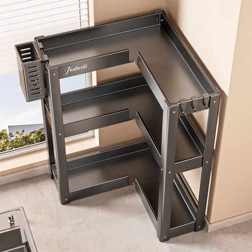 厨房转角调料品置物架多功能90度台面拐角调味料架刀架收纳放置