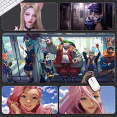 LOL英雄联盟鼠标垫超大号电脑游戏电子竞技键盘垫办公室男女团KDA