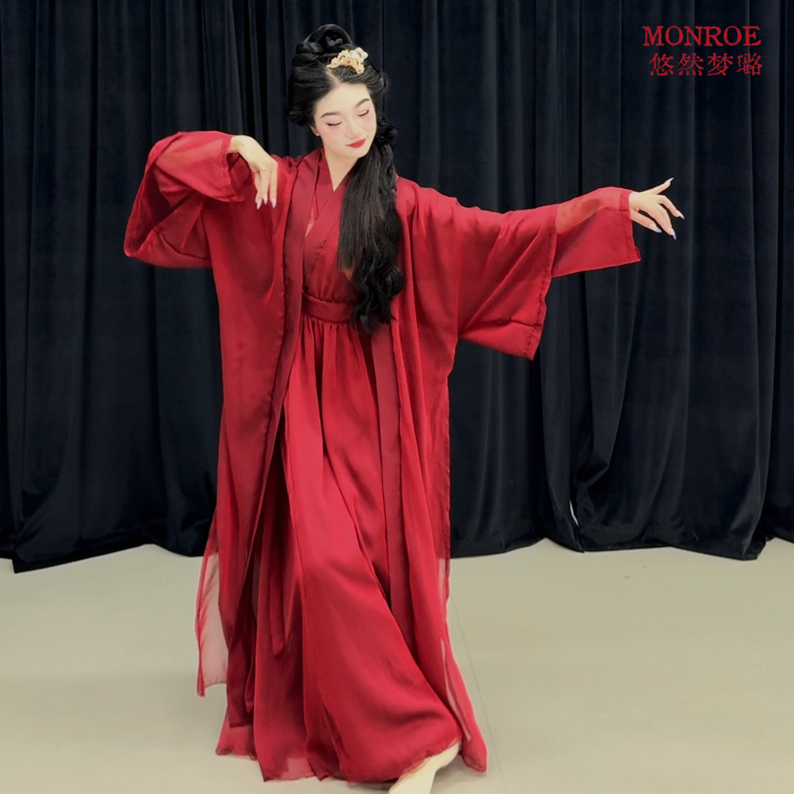 悠然梦璐古典舞蹈演出服女侠风汉服剑舞花木兰表演服国风练功服