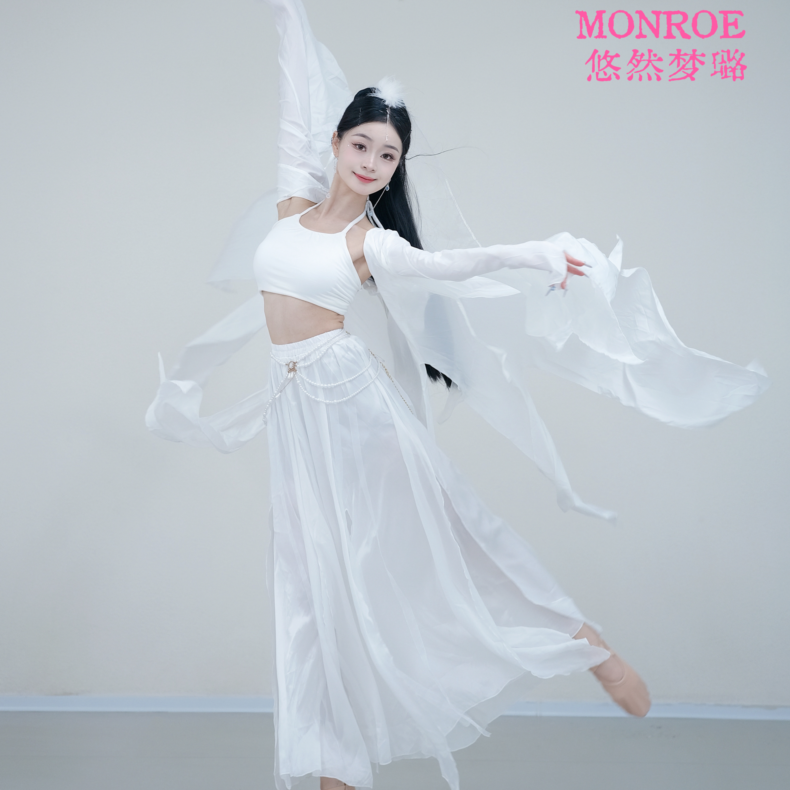 悠然梦璐古典舞练功服女新款中国风服装仙气表演服飘逸大摆裙纱衣