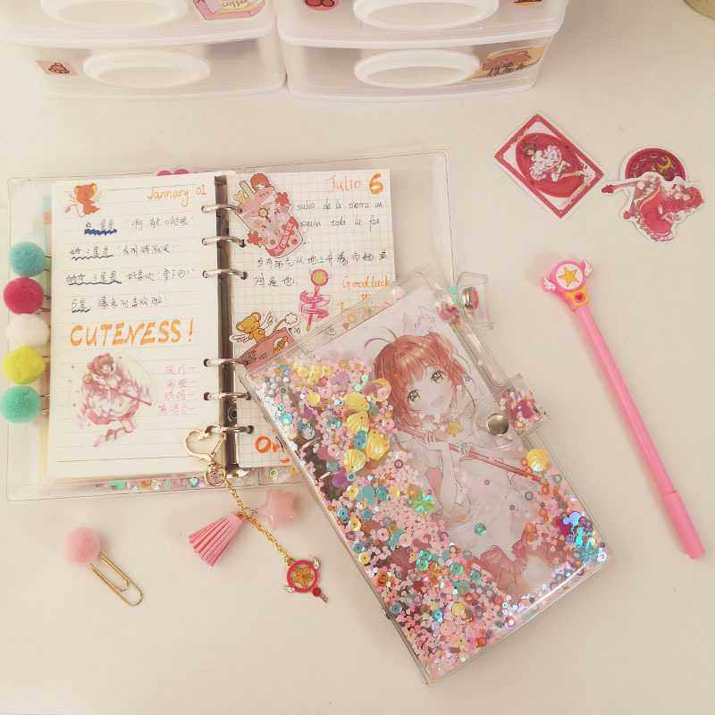 新款直销闪亮ins粉色少女樱活页壳手帐本可爱卡通本子手账方格本,文具电教/文化用品/商务用品,手帐/日程本/计划本,淘宝优惠券,粉丝福利购,淘宝优惠卷