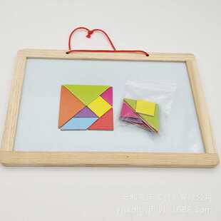新款直销直销 木制磁性七巧板教具开发智力拼图拼板 杨木迷你七巧