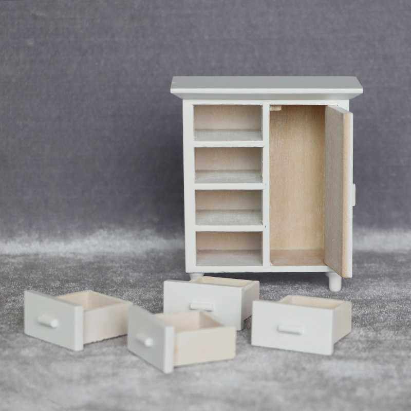 新款直销1:12娃娃屋迷你家具模型摆件微场景实木抽屉边柜diy上色,玩具/童车/益智/积木/模型,家居/生活场景,淘宝优惠券,粉丝福利购,淘宝优惠卷