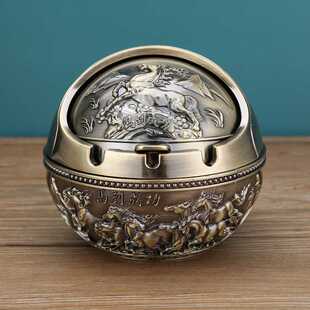 新款直销敦豪烟灰缸家用客厅创意个性潮流ins 办公室防飞灰带盖烟