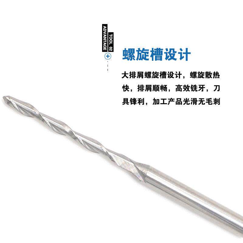 新款直销3.175*2.0*22双刃球头铣刀镂空开粗半圆线条面板线刀合金