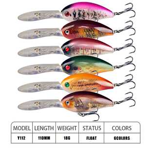 新款直销深潜胖子浮水米诺路亚饵海钓石斑鳜鱼黑鲷红鮋马鲛长舌板