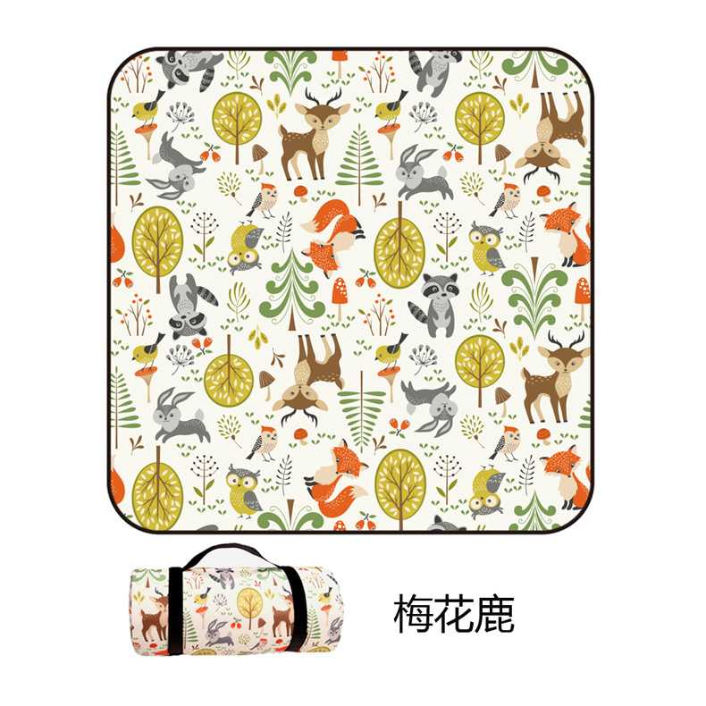 新款直销卡通防潮垫户外露营垫春游野餐布帐篷垫捆绑野餐垫便携绒