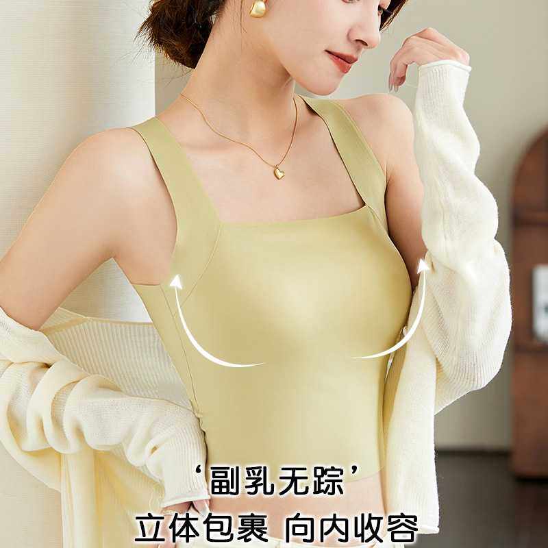 新款直销女士无痕美背一体杯吊带抹胸夏薄款运动内搭露脐小背心带