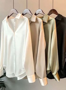 Women's loose collared long sleeved shirt 翻领宽松长袖衬衫女