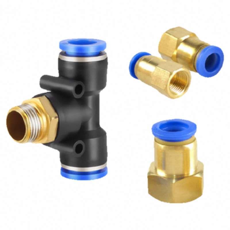 气动内螺纹直通接头PCF6 8 10-01 02 03 04三通快插头PB6-01 6-02