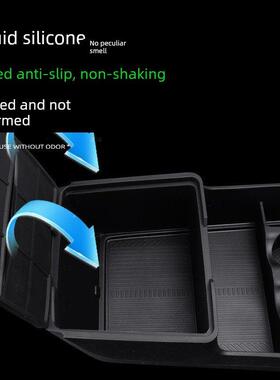 适用胶乐车道L90中33757控下储盒车载隔层置物下层收纳兜原物色硅