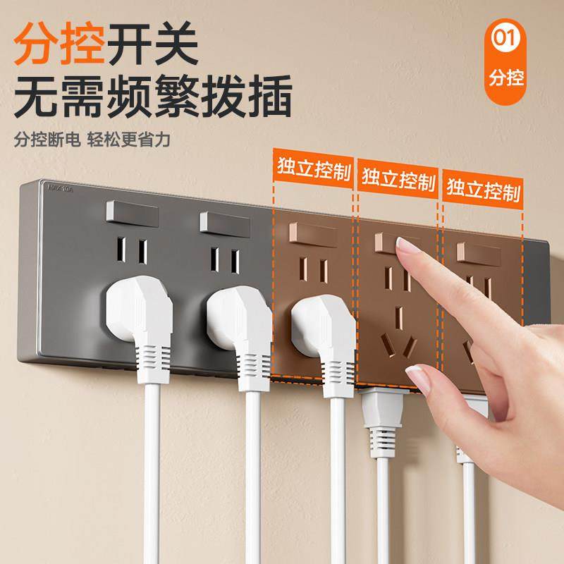 型86明装扩展功插座面板带开关墙壁排插多能转孔换器多92989位延,电子/电工,接线板,淘宝优惠券,粉丝福利购,淘宝优惠卷