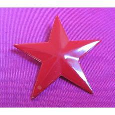 五角星 装饰品 表演道具红五角星带别针 铝质喷漆红色 军迷配饰品