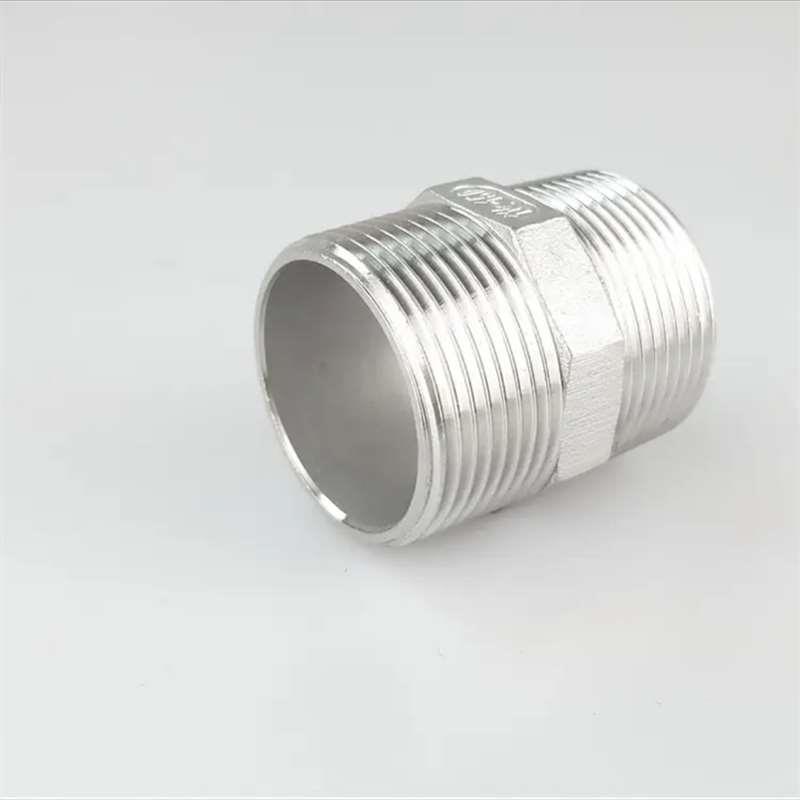 304不锈钢六角对接外丝水管接头1/2DN25DN151分2分3分4分1寸2寸