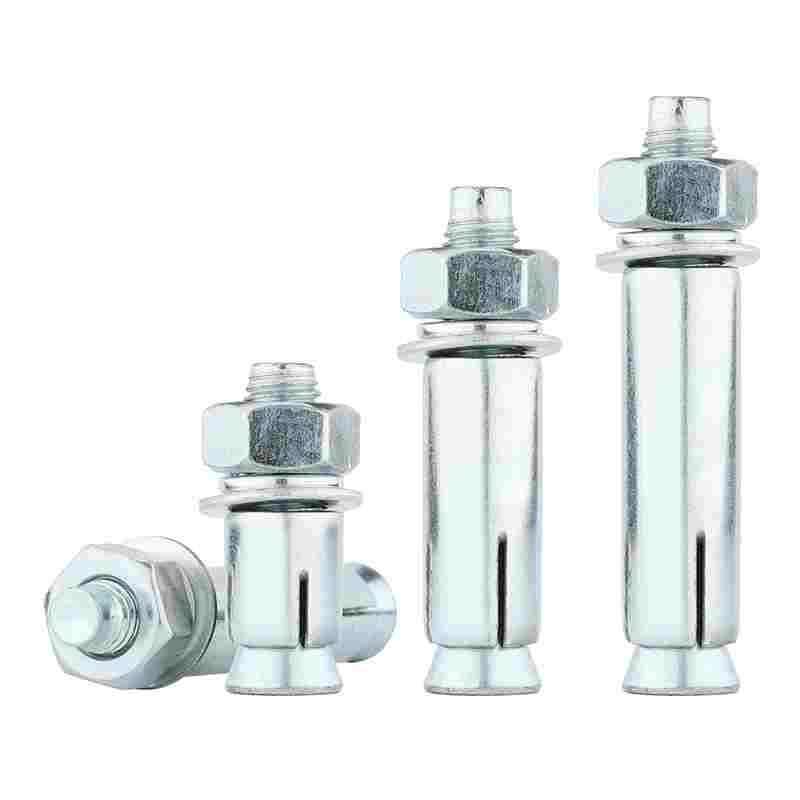 镀蓝白锌膨胀螺丝国标膨胀螺栓加长拉爆管外膨胀M6M8M10M12M14M16