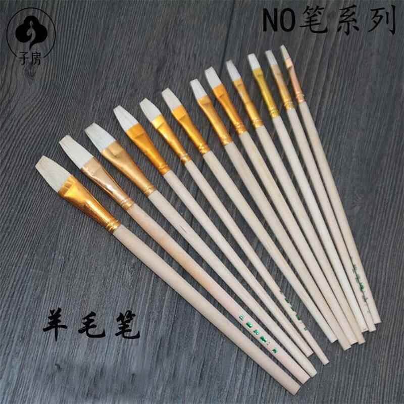 陶瓷羊毛彩绘笔家具描金涂漆软毛羊毛刷小号平头油画工艺工业刷