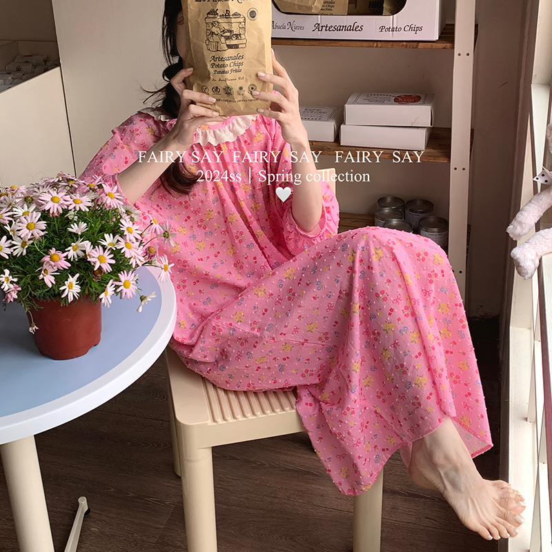超软糯/网红爆款/ins风睡裙女/甜美碎花法式家居睡裙