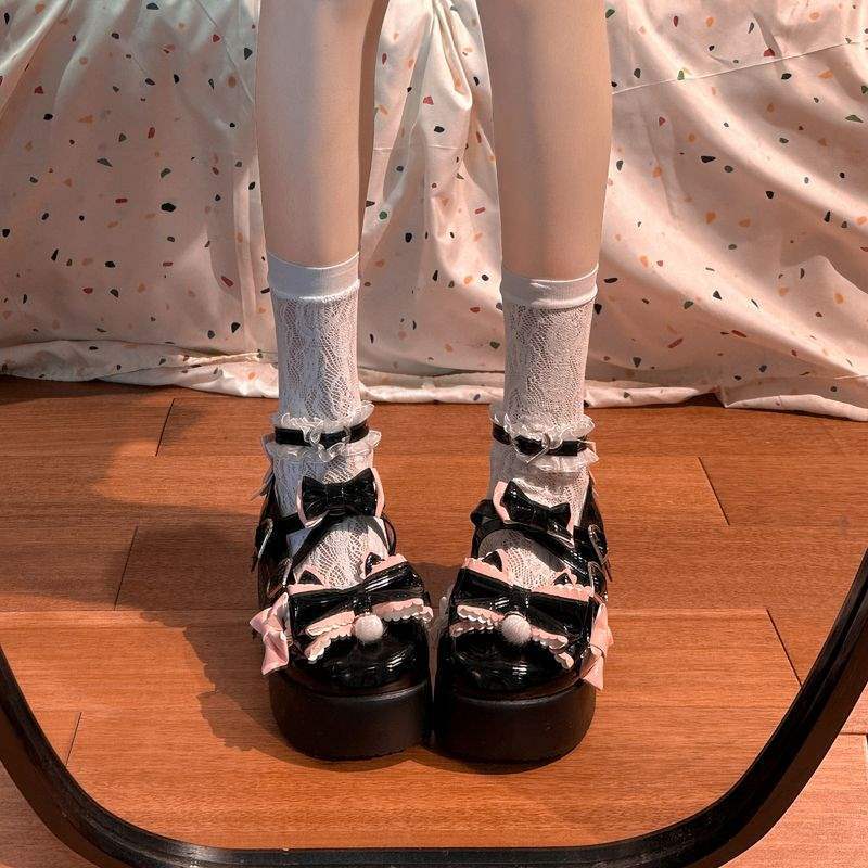 日系原创Lolita小皮鞋女2025新款洛丽塔松糕厚底蝴蝶结学院风jk鞋