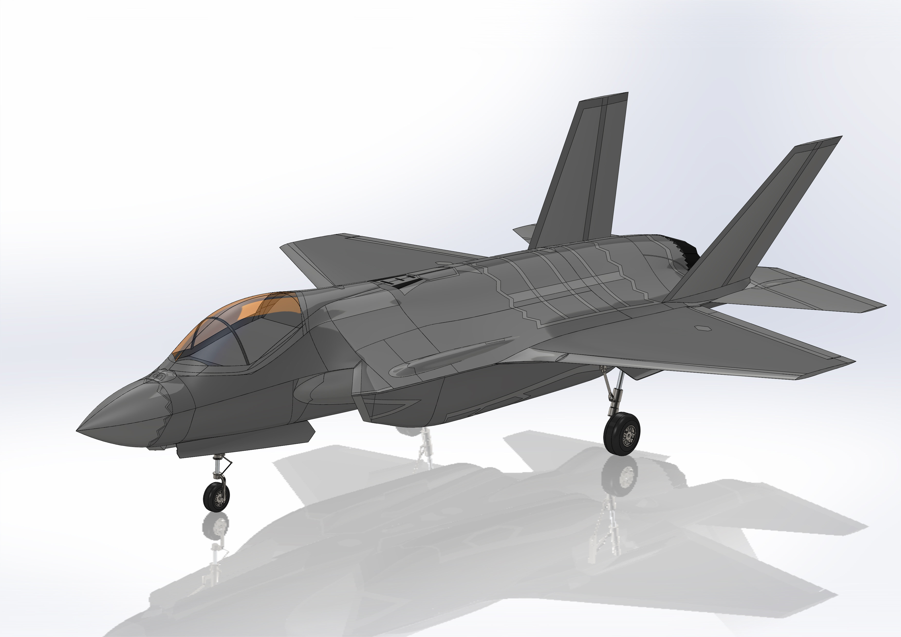 f-35a隐形战斗机模型3d图纸战斗机设计图纸数模三维建模step格式