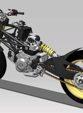 杜卡迪1100怪兽摩托赛车设计图纸3D模型建模工业设计摩托车图纸