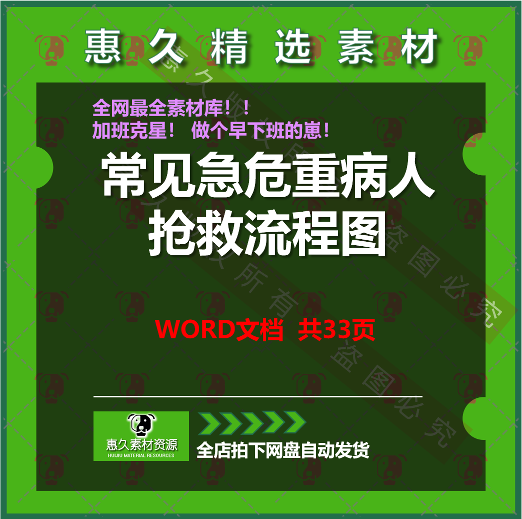 医院常见危重症患者病人科室应急抢救流程图评估处理文档word