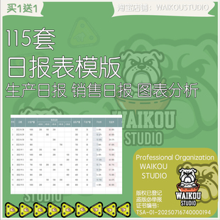 工作日报表Excel表销售团队部门个人月报周报员工车间生产计划表