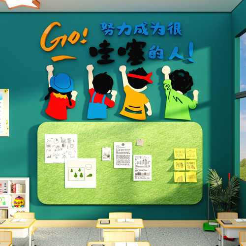 班级务布置教室装饰文化墙环创毛毡板公告栏荣誉风采展示学习园地
