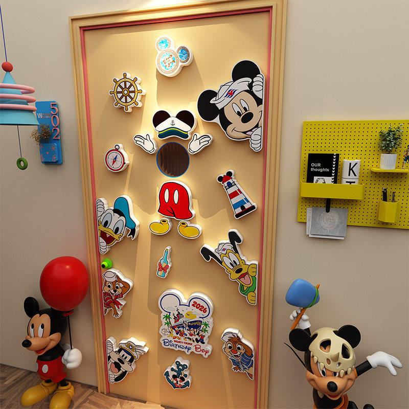 disney迪士尼邮游轮门牌贴纸女孩公主儿童房间布置装饰入户卧室画