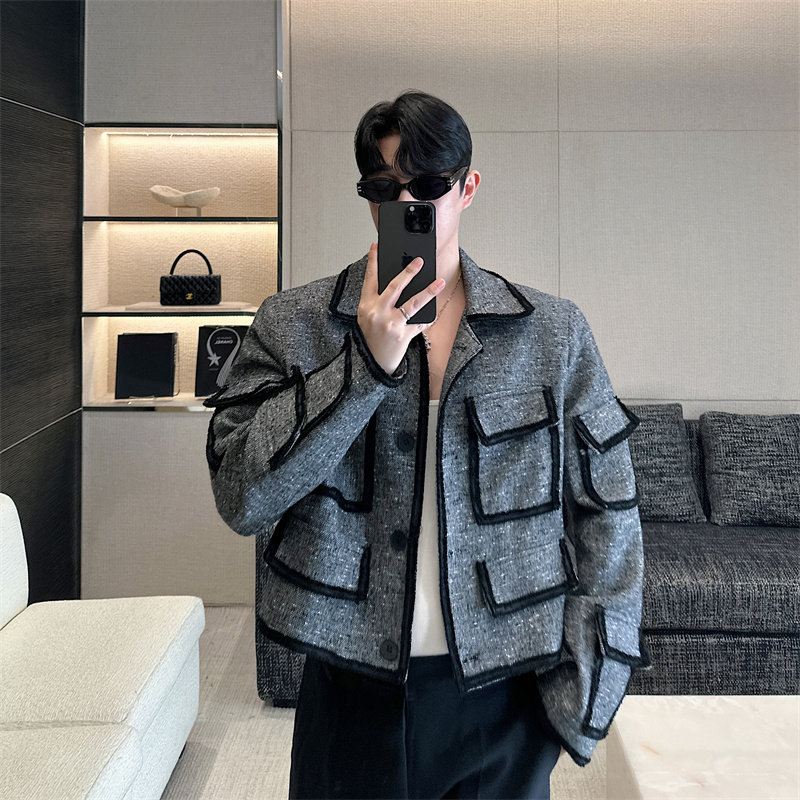 25新款韩版小香风多口袋短款外套P215,男装夹克,星座1111（原C206）
