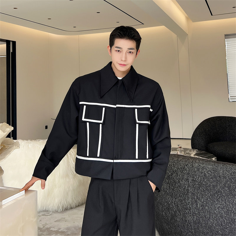 秋冬新款男大尖领夹克外套潮P145,男装夹克,星座1111（原C206）