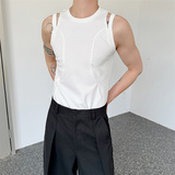 夏季拼接错位设计感纯色弹力背心男P45，男装背心/马甲，星座1111（原C206）