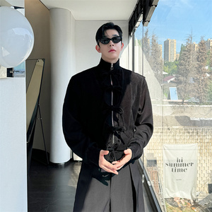 网红绳结开合短款设计感小众卫衣潮流时尚男女同款P145图片