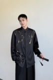 夏季清凉感新中式金银绣线长袖衬衫防晒衬衣男女同款P85，男装衬衫，星座1111（原C206）