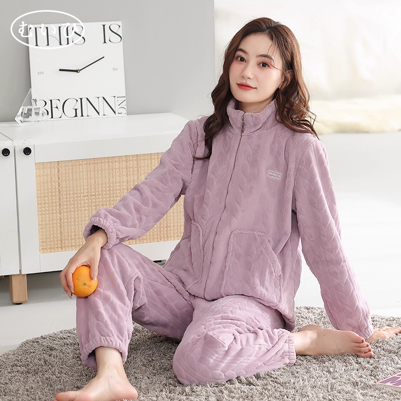 高端/珊瑚绒日本轻奢女睡衣套装