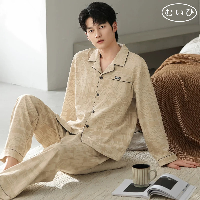 【日本むいひ轻奢】睡衣男士春秋纯棉长袖男款高级感可外穿家居服