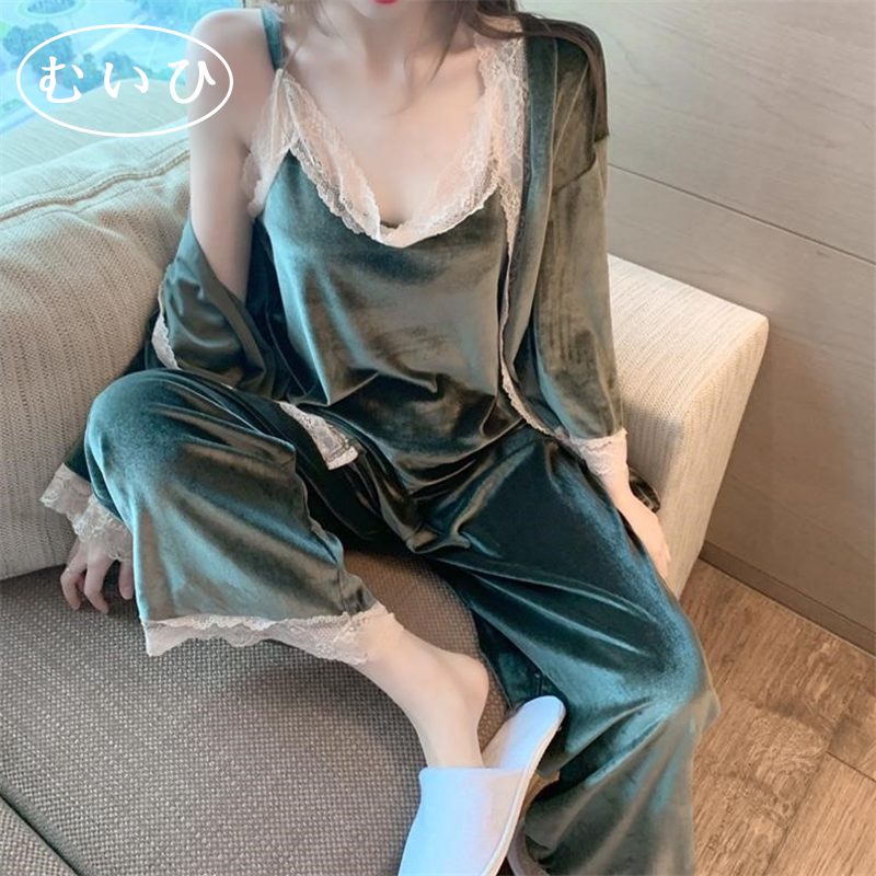 高级/金丝绒日本轻奢女士睡衣