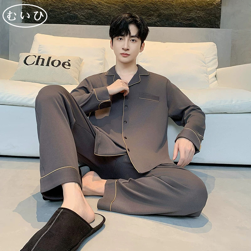 【日本むいひ轻奢】男士睡衣春秋季款纯棉长袖全棉男款家居服套装,女士内衣/男士内衣/家居服,睡衣/家居服套装,淘宝优惠券,粉丝福利购,淘宝优惠卷