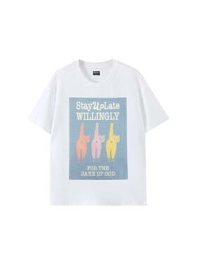 【徐子未同款】STAY UP LATE 简约印花亲肤时尚短袖T恤男女同款