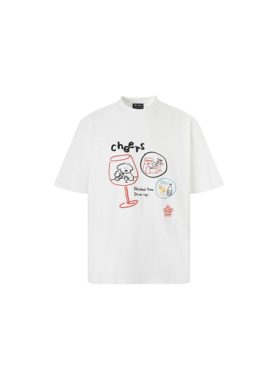 STAY UP LATE 夏季 Drink up！美式重磅印花舒适柔软亲肤潮流短袖