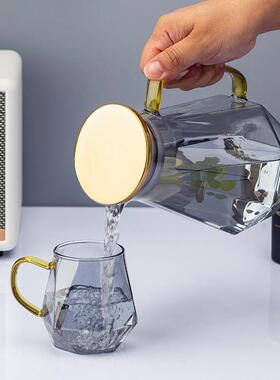 玻手璃杯家用耐热待客套喝水杯子带BLBG9467杯把水杯泡茶壶果汁茶