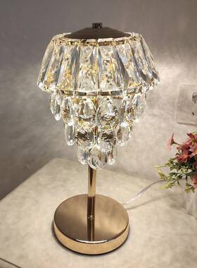 台欧轻奢K9水23360晶灯金色简约lied卧室ns少女浪漫公主床北头水