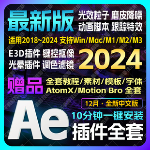 包Particular粒子光效调色脚本特效中文版 2024Ae插件全套一键安装