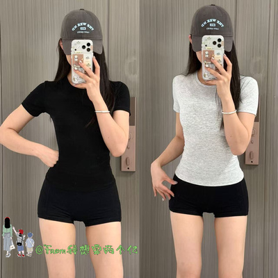 From上新~Clasic fitee莱赛尔掐腰显瘦经典基础款修身正肩短袖T恤