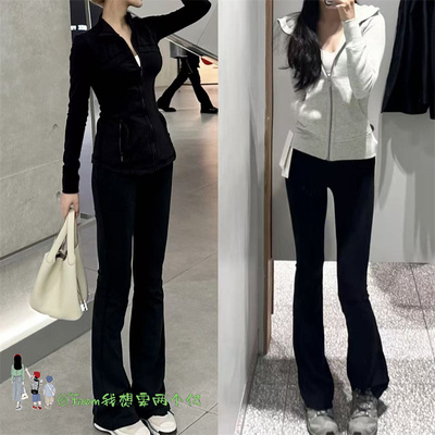 新秋冬加绒国际版Groo微喇叭裤